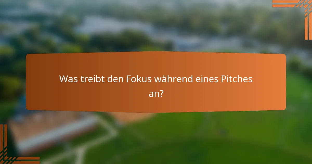 Was treibt den Fokus während eines Pitches an?